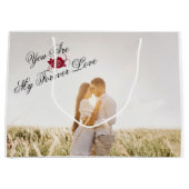 "You Are My Forever Love"赤いローズフォトエレガントー ラージペーパーバッグ (正面)