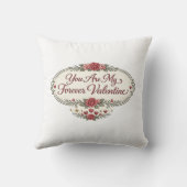 You Are My Forever Valentine Romantic Floral クッション (裏面)