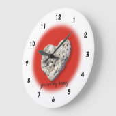 You Are My Happy引用文ハワイハート写真 ラージ壁時計 (傾斜)