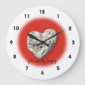 You Are My Happy引用文ハワイハート写真 ラージ壁時計 (正面)