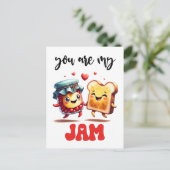 You Are My Jam Funny Punny Valentine ポストカード (スタンド正面)