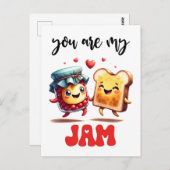 You Are My Jam Funny Punny Valentine ポストカード (正面/裏面)