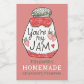 YOU ARE MY JAM Strawberry Custom Homemade Crafts フードラベル (シングルラベル)