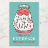 YOU ARE MY JAM Strawberry Custom Homemade Crafts フードラベル (シングルラベル)