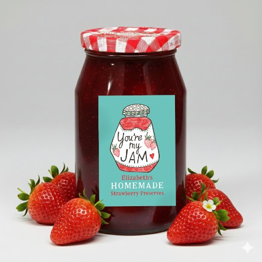 YOU ARE MY JAM Strawberry Custom Homemade Crafts フードラベル