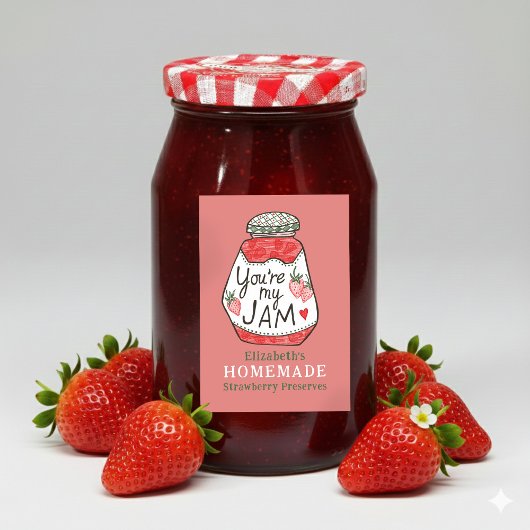 YOU ARE MY JAM Strawberry Custom Homemade Crafts フードラベル