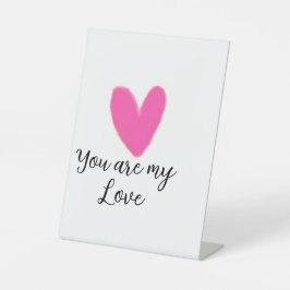 you are my love pink red heart watercolor kidretro 台座サイン