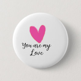 you are my love pink red heart watercolor kidretro 缶バッジ