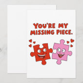 You Are My Missing Piece Cute Puzzle Valentine シーズンカード (正面/裏面)