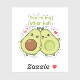 You Are My Other Half Cute Avocado Valentine  シール