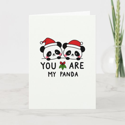 You Are My Panda Cute Christmas Card for Partner o カード (正面)