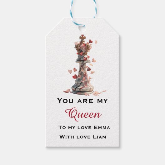 You Are My Queen Chess Valentine's Day ギフトタグ (正面)