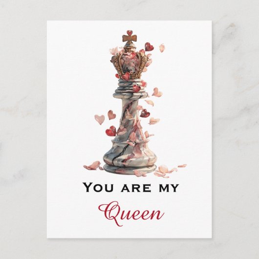 You Are My Queen Chess Valentine's Day ポストカード (正面)