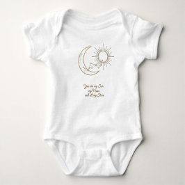 You are my Sun Moon and Stars Baby Bodysuit - Gold ベビーボディスーツ