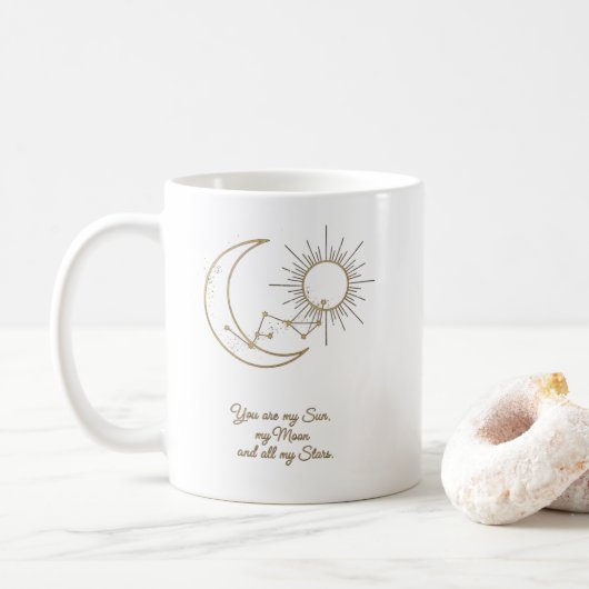 You are my Sun Moon and Stars Mug - Elegant コーヒーマグカップ (ドーナツ)