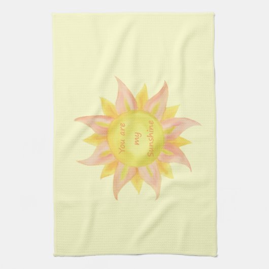 "You are my Sunshine"おもしろい引用文水彩画サンアート キッチンタオル (縦)