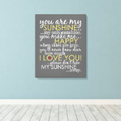 You Are My Sunshine – グレー – キャンバスプリント (インサイチュ (ウッドフロア))