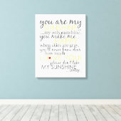 You Are My Sunshine – ホワイト – キャンバスプリント (インサイチュ (ウッドフロア))