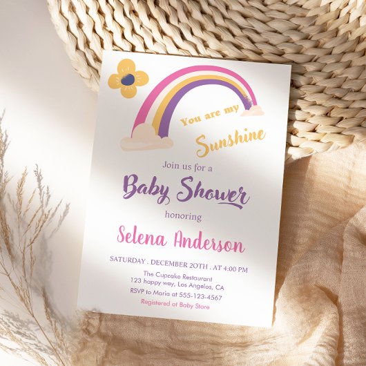 "You Are My Sunshine" レインボーベイビーシャワー  招待状