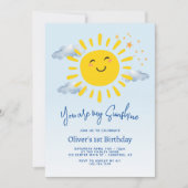 You Are My Sunshine Boy 1st 誕生日パーティー 招待状 (正面)