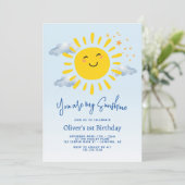 You Are My Sunshine Boy 1st 誕生日パーティー 招待状 (スタンド正面)