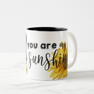 "You Are My Sunshine" Bright Sunflower Photo ツートーンマグカップ