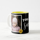 "You Are My Sunshine" Bright Sunflower Photo ツートーンマグカップ (正面左)