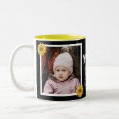 "You Are My Sunshine" Bright Sunflower Photo ツートーンマグカップ (左)