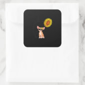 You Are My Sunshine Chihuahua Sunflower Chiahua スクエアシール (バッグ)