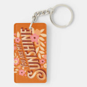 You Are My Sunshine Floral Pink Orange Groovy  キーホルダー (裏面)