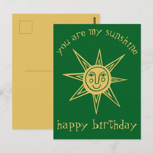 You are my sunshine HAPPY BIRTHDAY CUSTOM ポストカード (正面/裏面)
