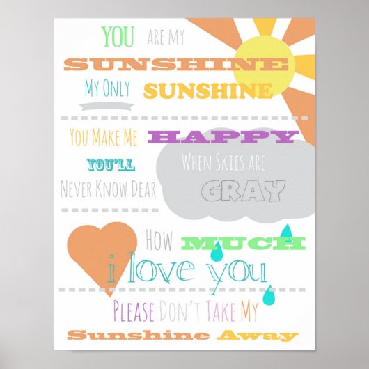 You are My Sunshine Poster 11"x14" ポスター (正面)