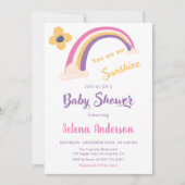 "You Are My Sunshine" Rainbow Baby Shower  招待状 (正面)