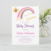 "You Are My Sunshine" Rainbow Baby Shower  招待状 (スタンド正面)