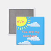 You Are My Sunshine Square Fridge Magnet マグネット (正面/裏面)