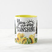 You Are My Sunshine - Sunflowers - 2 Photo Mug マグカップ (中央)