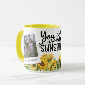 You Are My Sunshine - Sunflowers - 2 Photo Mug マグカップ (正面左)