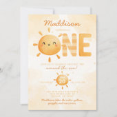 You Are My Sunshine turing ONE 1st Birthdayパーティー 招待状 (正面)