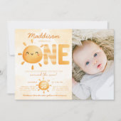 You Are My Sunshine turing ONE 1st Birthdayパーティー 招待状 (正面)