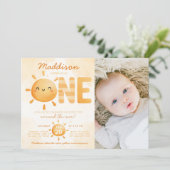 You Are My Sunshine turing ONE 1st Birthdayパーティー 招待状 (スタンド正面)