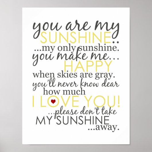 You Are My Sunshine - White - Poster ポスター (正面)