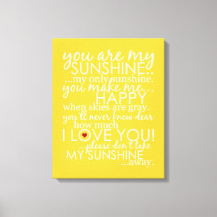 You Are My Sunshine - Yellow -キャンバスプリント キャンバスプリント