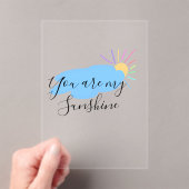 you are my sunshine yellow orange sun rays clouds アクリル招待状 (インサイチュ (ポータブル))