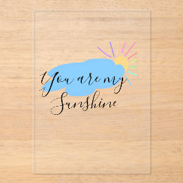 you are my sunshine yellow orange sun rays clouds アクリル招待状
