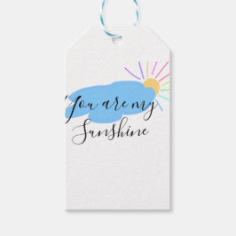 you are my sunshine yellow orange sun rays clouds ギフトタグ