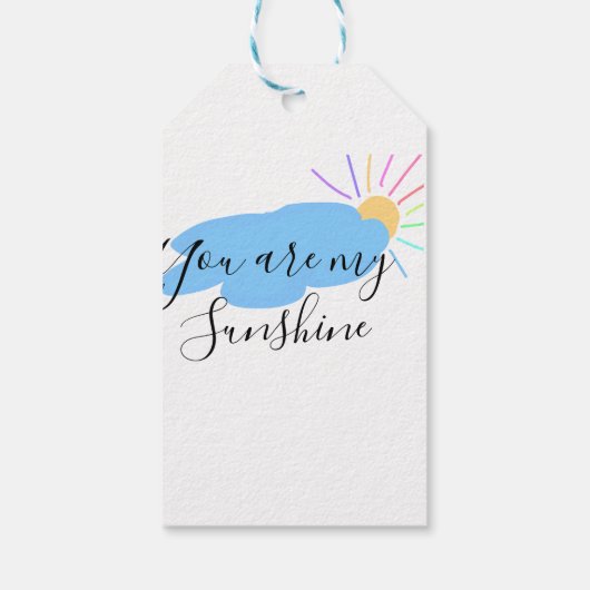 you are my sunshine yellow orange sun rays clouds ギフトタグ (裏面)