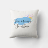 you are my sunshine yellow orange sun rays clouds クッション (裏面)