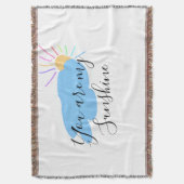 you are my sunshine yellow orange sun rays clouds スローブランケット (正面縦)