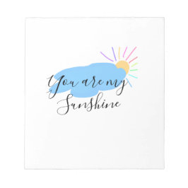 you are my sunshine yellow orange sun rays clouds ノートパッド