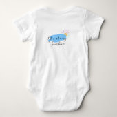 you are my sunshine yellow orange sun rays clouds ベビーボディスーツ (裏面)